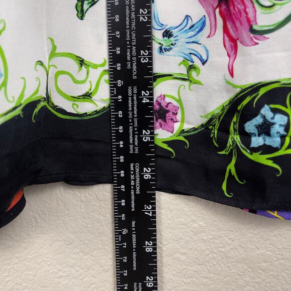 Versace Jeans Couture Garden Baroque Print Shirt White Multi Size 4 Signature - Picture 13 of 16